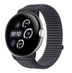 織りナイロンフック＆ループファスナーメタルインターフェースウォッチバンド、Google Pixel Watch 4 / Watch 3 45mm用、Google Pixel Watch 4 / 3 / 2 / 1 41mm用