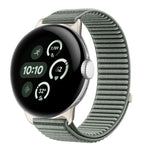 織りナイロンフック＆ループファスナーメタルインターフェースウォッチバンド、Google Pixel Watch 4 / Watch 3 45mm用、Google Pixel Watch 4 / 3 / 2 / 1 41mm用