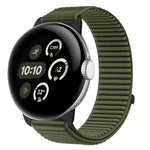 織りナイロンフック＆ループファスナーメタルインターフェースウォッチバンド、Google Pixel Watch 4 / Watch 3 45mm用、Google Pixel Watch 4 / 3 / 2 / 1 41mm用