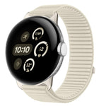 織りナイロンフック＆ループファスナーメタルインターフェースウォッチバンド、Google Pixel Watch 4 / Watch 3 45mm用、Google Pixel Watch 4 / 3 / 2 / 1 41mm用