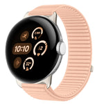 織りナイロンフック＆ループファスナーメタルインターフェースウォッチバンド、Google Pixel Watch 4 / Watch 3 45mm用、Google Pixel Watch 4 / 3 / 2 / 1 41mm用