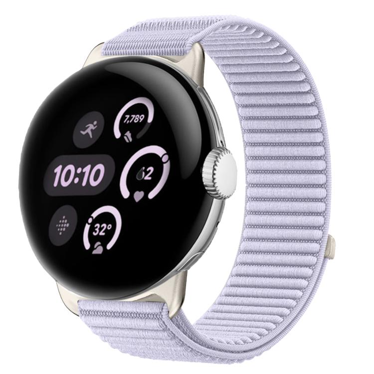 織りナイロンフック＆ループファスナーメタルインターフェースウォッチバンド、Google Pixel Watch 4 / Watch 3 45mm用、Google Pixel Watch 4 / 3 / 2 / 1 41mm用