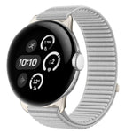 織りナイロンフック＆ループファスナーメタルインターフェースウォッチバンド、Google Pixel Watch 4 / Watch 3 45mm用、Google Pixel Watch 4 / 3 / 2 / 1 41mm用