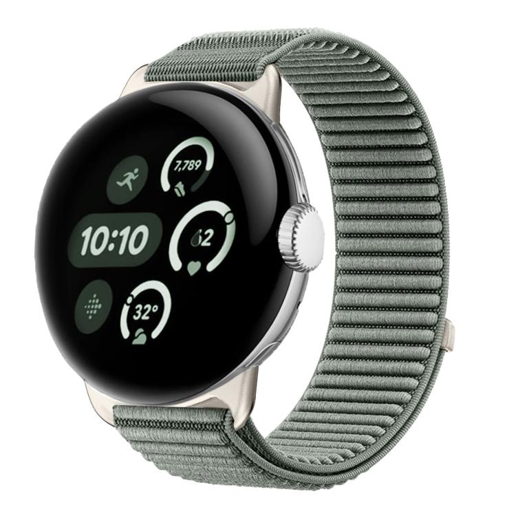 織りナイロンフック＆ループファスナーメタルインターフェースウォッチバンド、Google Pixel Watch 4 / Watch 3 45mm用、Google Pixel Watch 4 / 3 / 2 / 1 41mm用