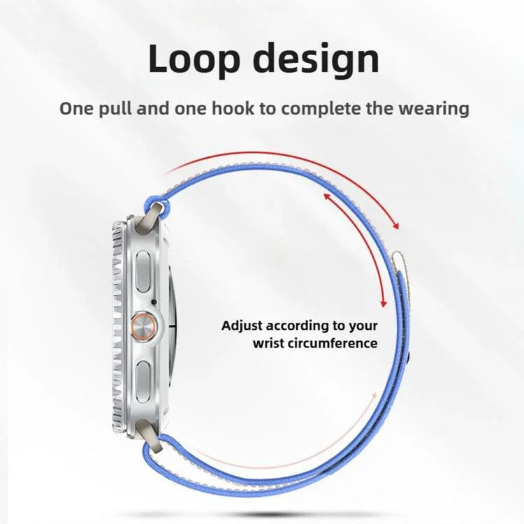 ワイルドパスループナイロンフック＆ループファスナーワッチバンド、Samsung Galaxy Watch8 / Watch8 Classic用
