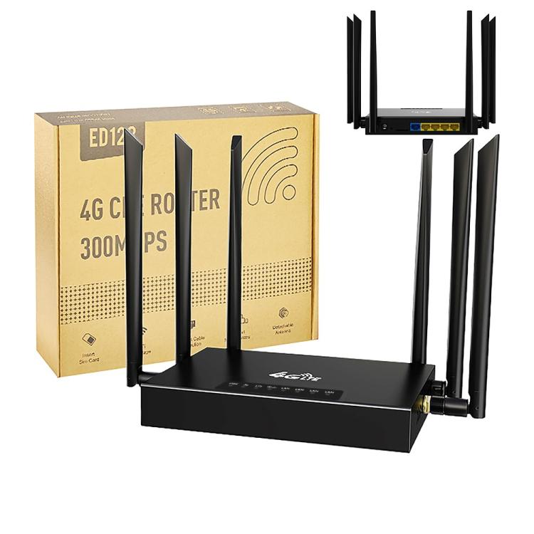 ED128-L 300Mbps 無線WiFi ホームオフィス SIMカード 米国版 4G LTE 工業用ルーター USプラグ EUプラグ