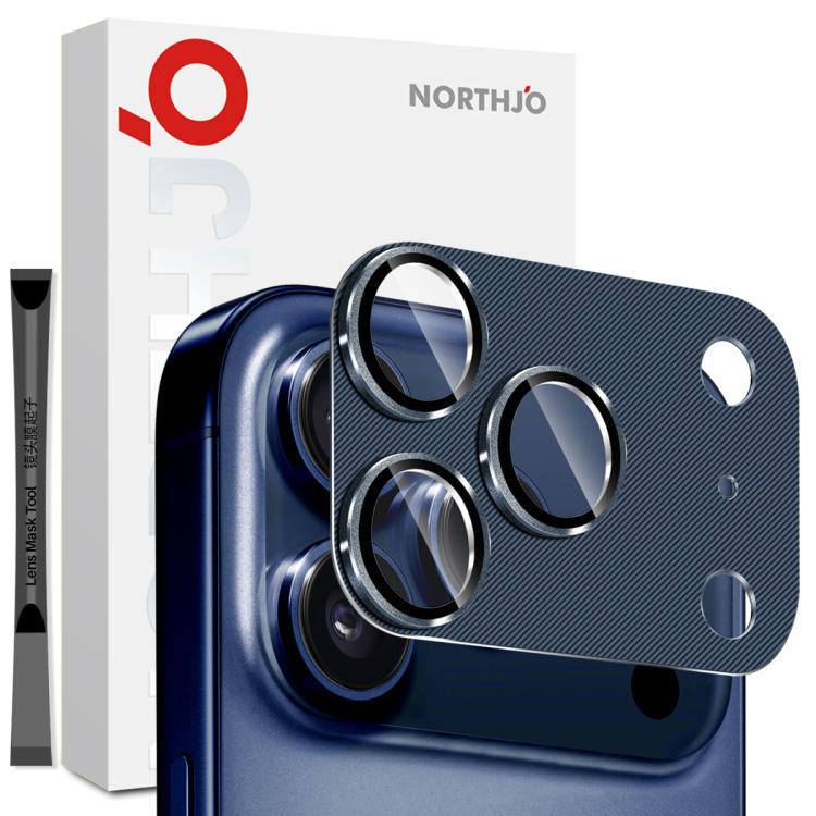 NORTHJO CD模様カメラレンズプロテクター強化ガラスリアレンズフィルム、iPhone 17 Pro Max用、iPhone 17 Pro用