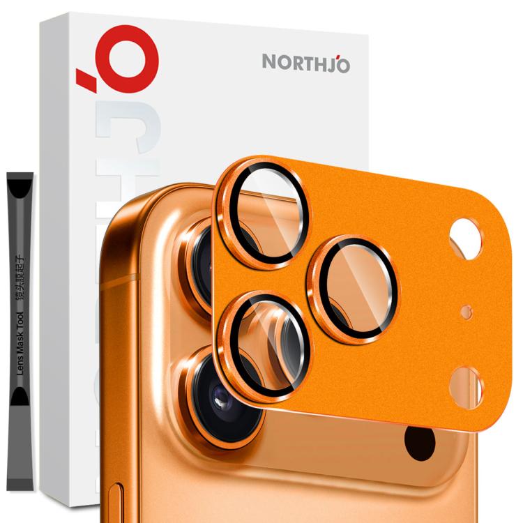 NORTHJO マットカメラレンズメタルプロテクター強化ガラスリアレンズフィルム、iPhone 17 Pro Max用、iPhone 17 Pro用