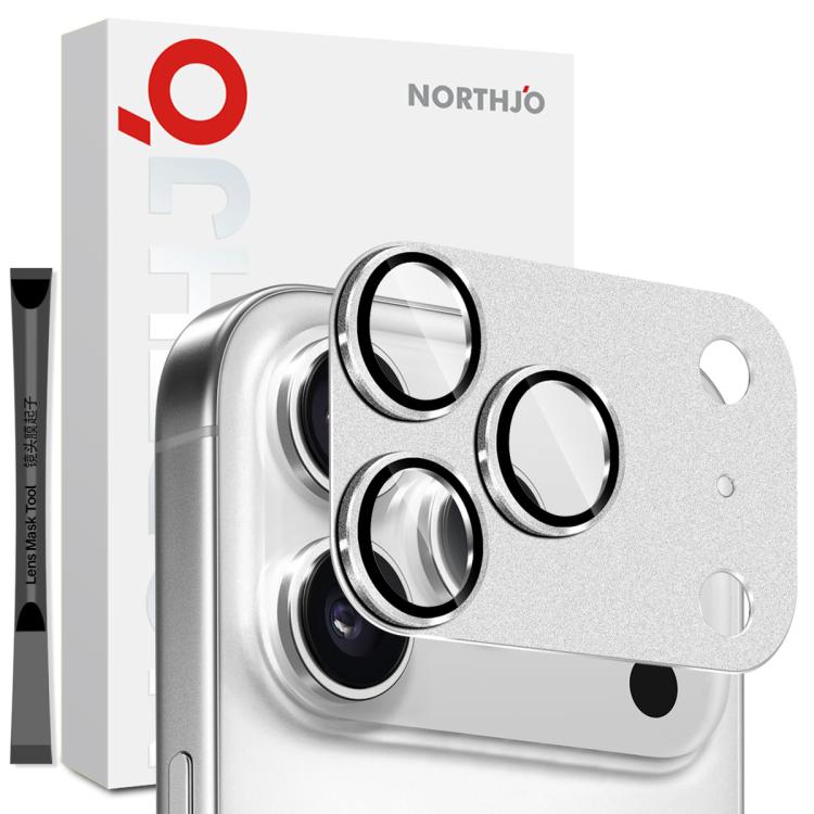 NORTHJO マットカメラレンズメタルプロテクター強化ガラスリアレンズフィルム、iPhone 17 Pro Max用、iPhone 17 Pro用