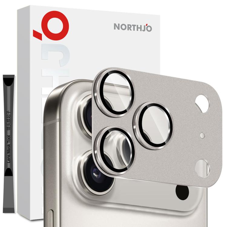 NORTHJO マットカメラレンズメタルプロテクター強化ガラスリアレンズフィルム、iPhone 17 Pro Max用、iPhone 17 Pro用