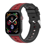 Two-Tone Vertical Stripe Silicone Watch Band, For Apple Watch 46mm / 49mm / 45mm / 44mm, For Apple Watch 42mm / 41mm / 40mm / 38mm