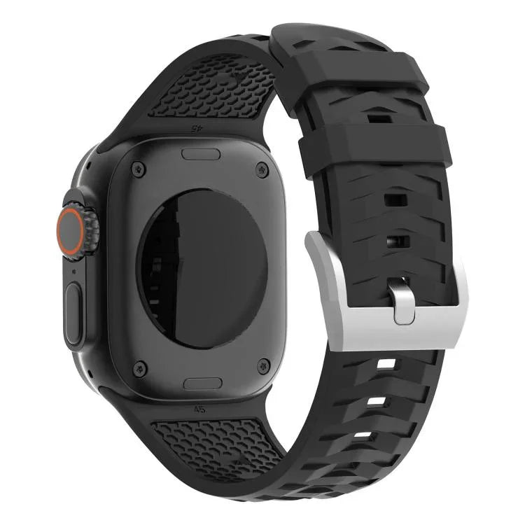 タイヤテクスチャー二色シリコン時計バンド、Apple Watch 46mm / 49mm / 45mm / 44mm用、Apple Watch 42mm / 41mm / 40mm / 38mm用