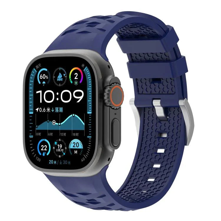 タイヤテクスチャー二色シリコン時計バンド、Apple Watch 46mm / 49mm / 45mm / 44mm用、Apple Watch 42mm / 41mm / 40mm / 38mm用