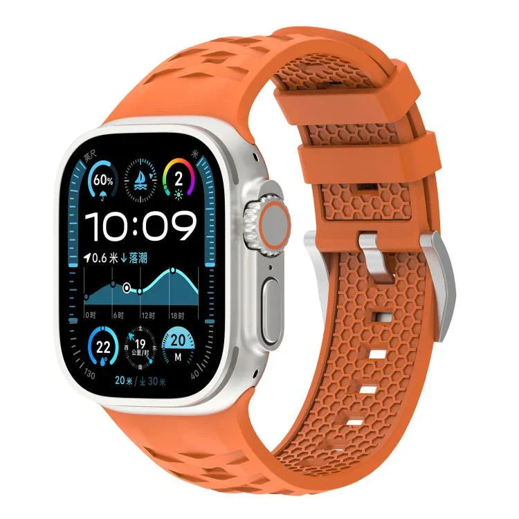 タイヤテクスチャー二色シリコン時計バンド、Apple Watch 46mm / 49mm / 45mm / 44mm用、Apple Watch 42mm / 41mm / 40mm / 38mm用