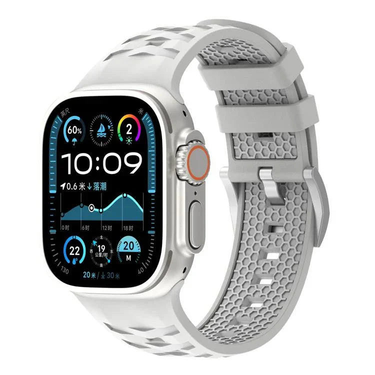 タイヤテクスチャー二色シリコン時計バンド、Apple Watch 46mm / 49mm / 45mm / 44mm用、Apple Watch 42mm / 41mm / 40mm / 38mm用