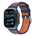 タイヤテクスチャー二色シリコン時計バンド、Apple Watch 46mm / 49mm / 45mm / 44mm用、Apple Watch 42mm / 41mm / 40mm / 38mm用