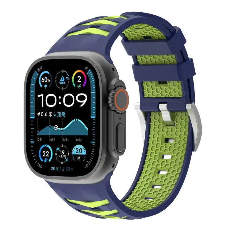 タイヤテクスチャー二色シリコン時計バンド、Apple Watch 46mm / 49mm / 45mm / 44mm用、Apple Watch 42mm / 41mm / 40mm / 38mm用