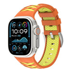 タイヤテクスチャー二色シリコン時計バンド、Apple Watch 46mm / 49mm / 45mm / 44mm用、Apple Watch 42mm / 41mm / 40mm / 38mm用