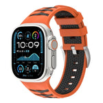 タイヤテクスチャー二色シリコン時計バンド、Apple Watch 46mm / 49mm / 45mm / 44mm用、Apple Watch 42mm / 41mm / 40mm / 38mm用