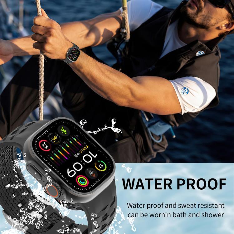 タイヤテクスチャー二色シリコン時計バンド、Apple Watch 46mm / 49mm / 45mm / 44mm用、Apple Watch 42mm / 41mm / 40mm / 38mm用