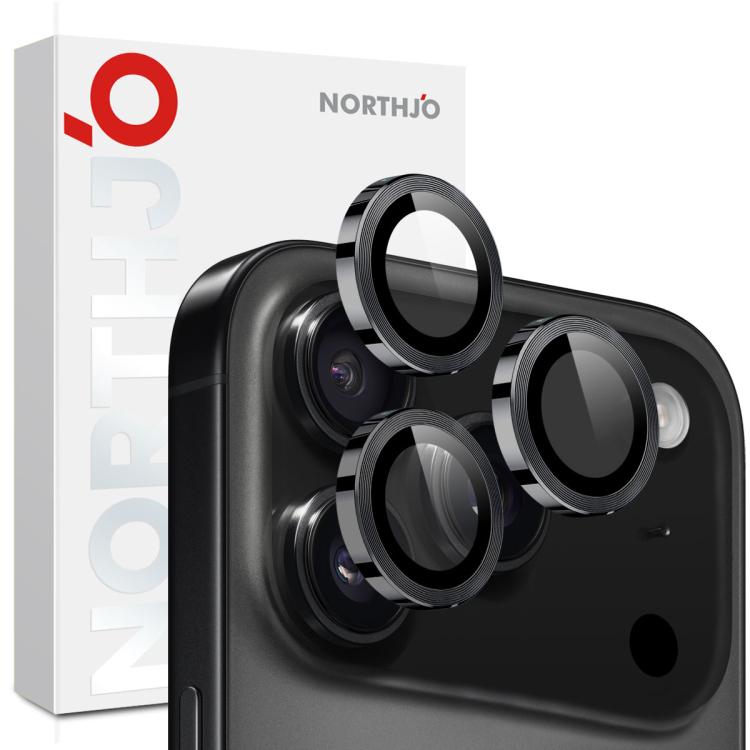 NORTHJO カメラレンズプロテクター CDメタルリング 強化ガラスフィルム、iPhone 17 Pro / 17 Pro Max用