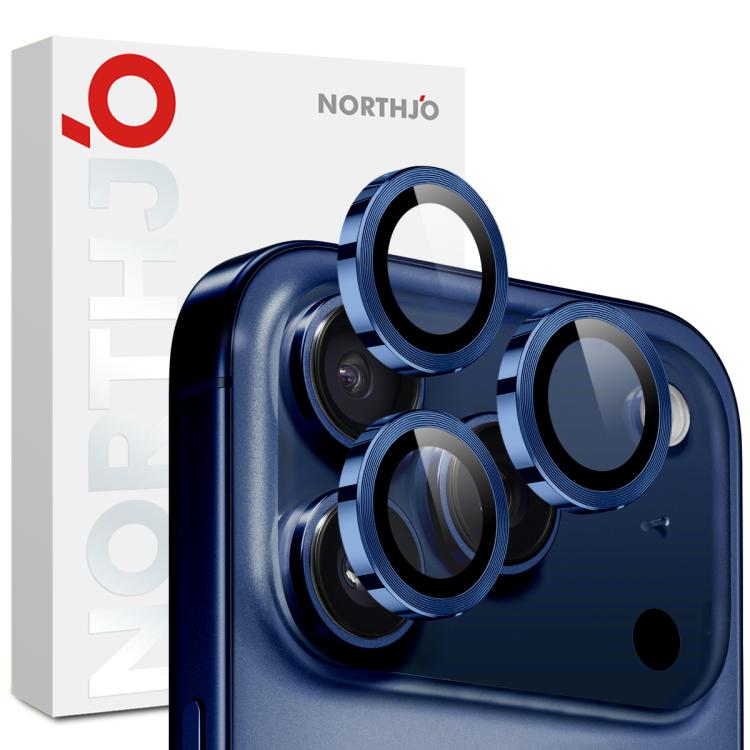 NORTHJO カメラレンズプロテクター CDメタルリング 強化ガラスフィルム、iPhone 17 Pro / 17 Pro Max用