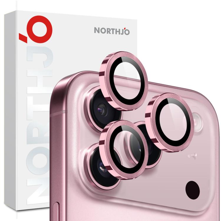NORTHJO カメラレンズプロテクター CDメタルリング 強化ガラスフィルム、iPhone 17 Pro / 17 Pro Max用