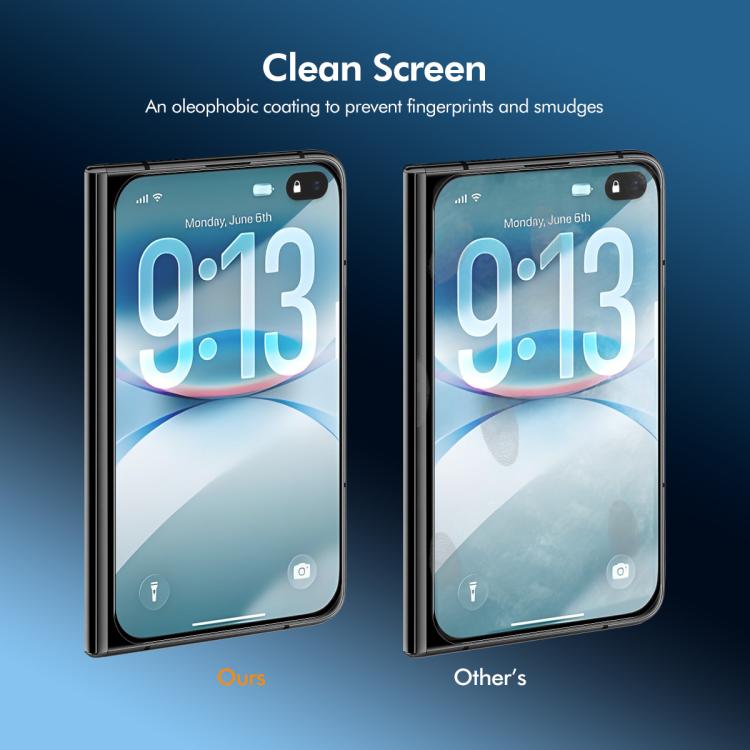 5pcs ENKAY Thickened Glue No White Edge High Aluminum-silicon Tempered Glass Film, For iPhone Fold Outer Screen, For iPhone 18 Pro, For iPhone 18 Pro Max, For iPhone 17 Pro Max, For iPhone 17 Pro, For iPhone 17, For iPhone Air