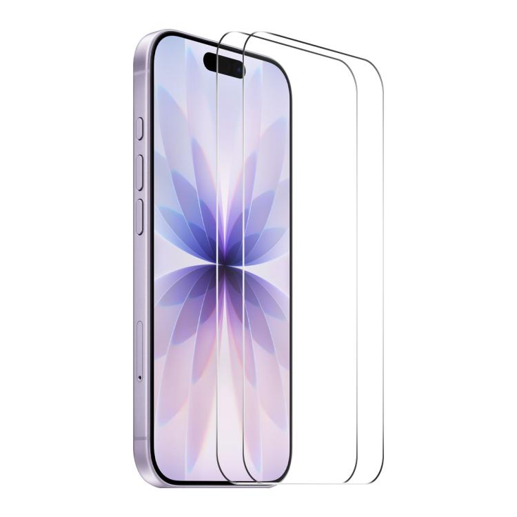 2枚セット ENKAY 厚塗り接着剤 ホワイトエッジなし 9H 大きなアークエッジ 高アルミニウムシリコン強化ガラスフィルム、iPhone 17 Pro Max用、iPhone 17 Pro用、iPhone 17用、iPhone Air用