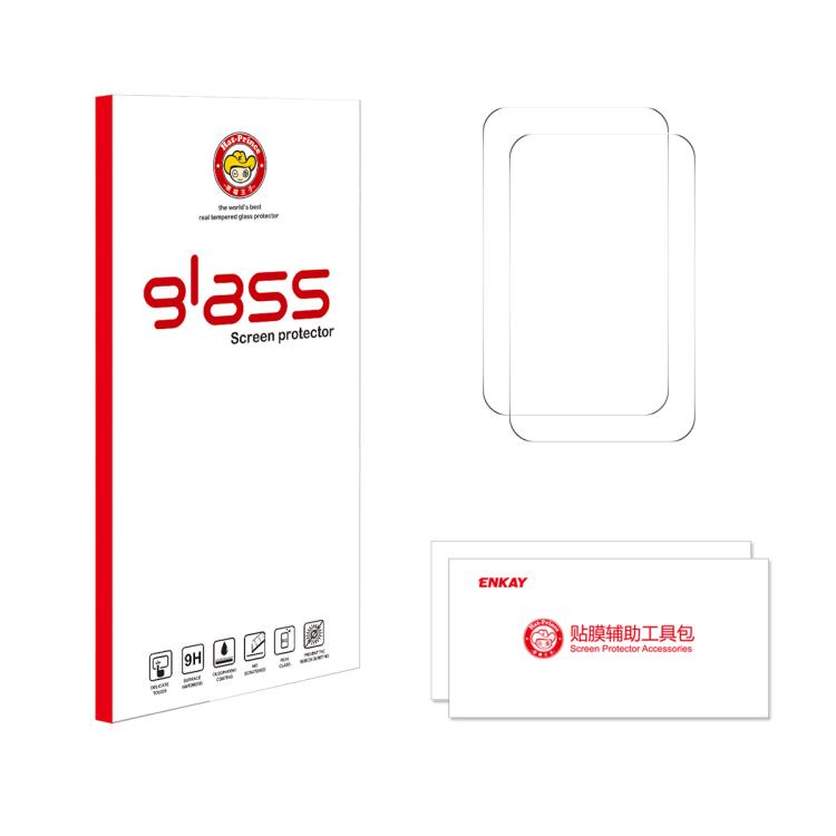 2pcs ENKAY Thickened Glue No White Edge 9H Big Arc Edge High Aluminum-silicon Tempered Glass Film, For iPhone Fold Outer Screen, For iPhone 18 Pro, For iPhone 18 Pro Max, For iPhone 17 Pro Max, For iPhone 17 Pro, For iPhone 17, For iPhone Air