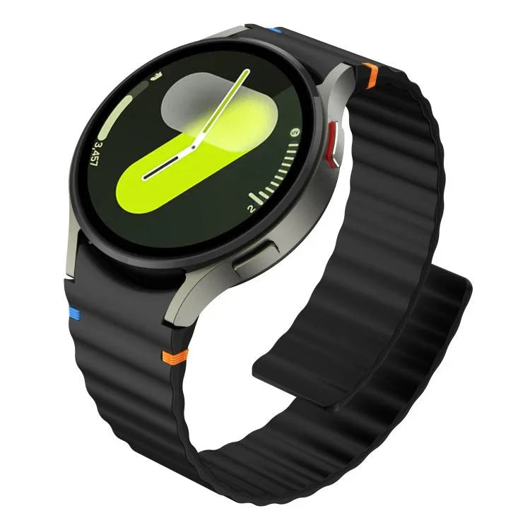 ウェービーグレインステッチマグネティックシリコンウォッチバンド、Samsung Galaxy Watch 7 / 6 / 5 / 4用