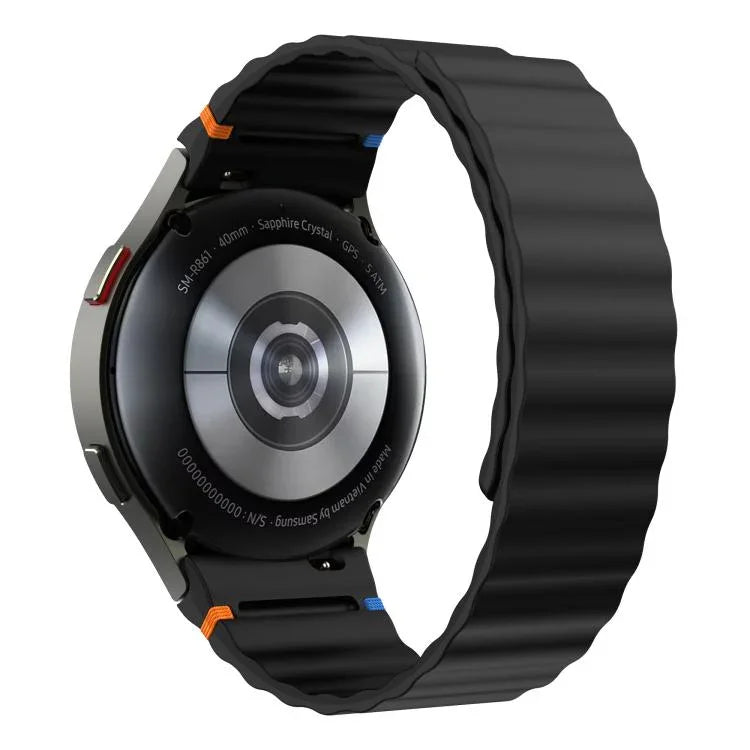 ウェービーグレインステッチマグネティックシリコンウォッチバンド、Samsung Galaxy Watch 7 / 6 / 5 / 4用