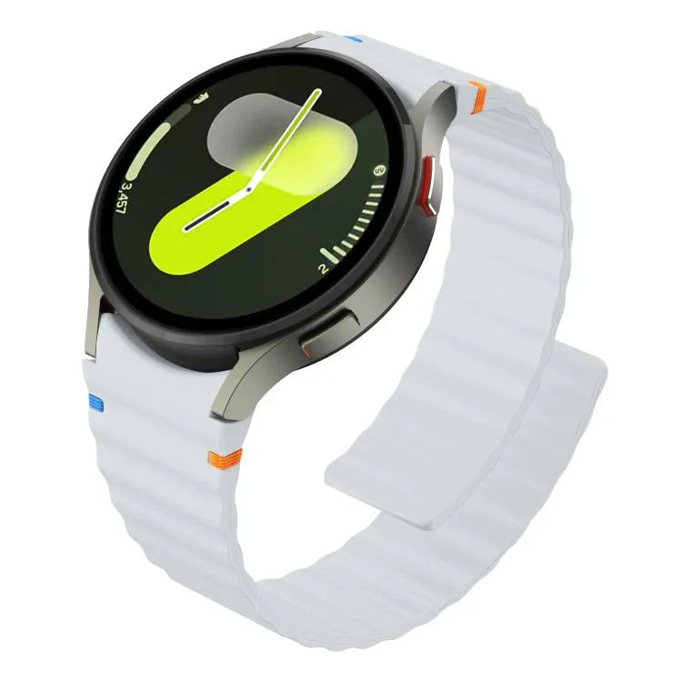 ウェービーグレインステッチマグネティックシリコンウォッチバンド、Samsung Galaxy Watch 7 / 6 / 5 / 4用