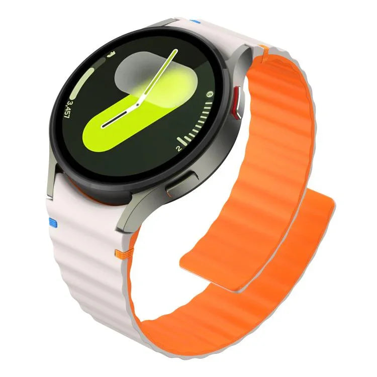 ウェービーグレインステッチマグネティックシリコンウォッチバンド、Samsung Galaxy Watch 7 / 6 / 5 / 4用