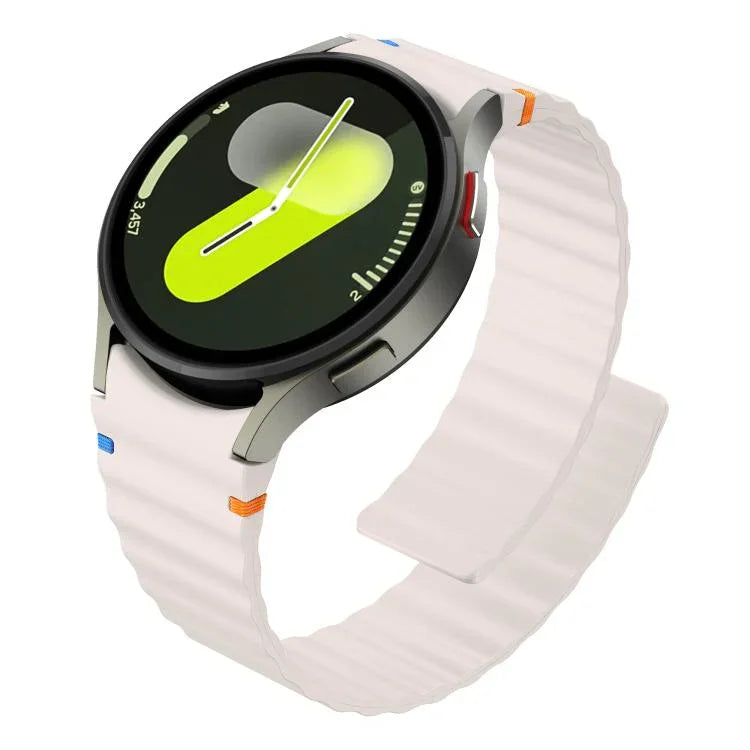 ウェービーグレインステッチマグネティックシリコンウォッチバンド、Samsung Galaxy Watch 7 / 6 / 5 / 4用