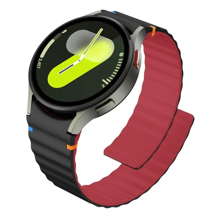 ウェービーグレインステッチマグネティックシリコンウォッチバンド、Samsung Galaxy Watch 7 / 6 / 5 / 4用