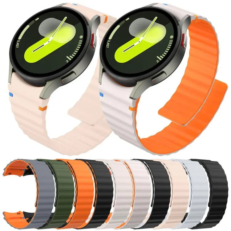 ウェービーグレインステッチマグネティックシリコンウォッチバンド、Samsung Galaxy Watch 7 / 6 / 5 / 4用