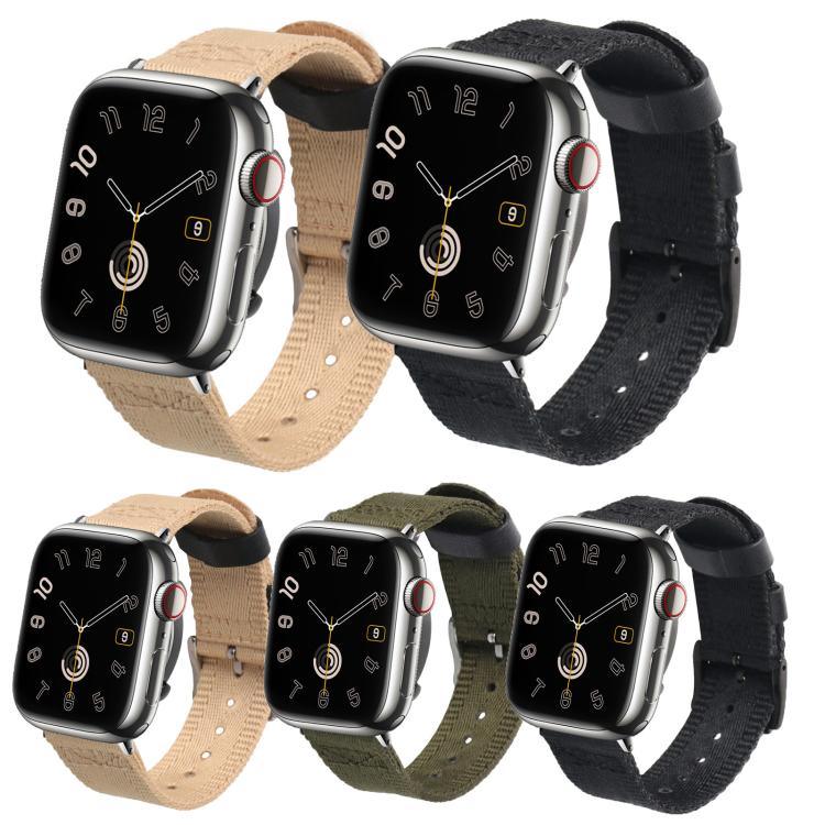 クイックリリースバックルキャンバス織りナイロン時計バンド、Apple Watch 46mm / 49mm / 45mm / 44mm用、Apple Watch 42mm / 41mm / 40mm / 38mm用