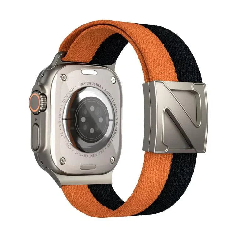 Z字型マグネット留め具 ツートンナイロンウォッチバンド、Apple Watch 46mm / 49mm / 45mm / 44mm用、Apple Watch 42mm / 41mm / 40mm / 38mm用