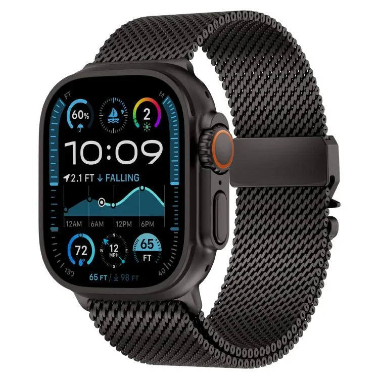 メタル留め具 粗いメッシュ ミラノステンレススチールウォッチバンド、Apple Watch 46mm / 49mm / 45mm / 44mm用