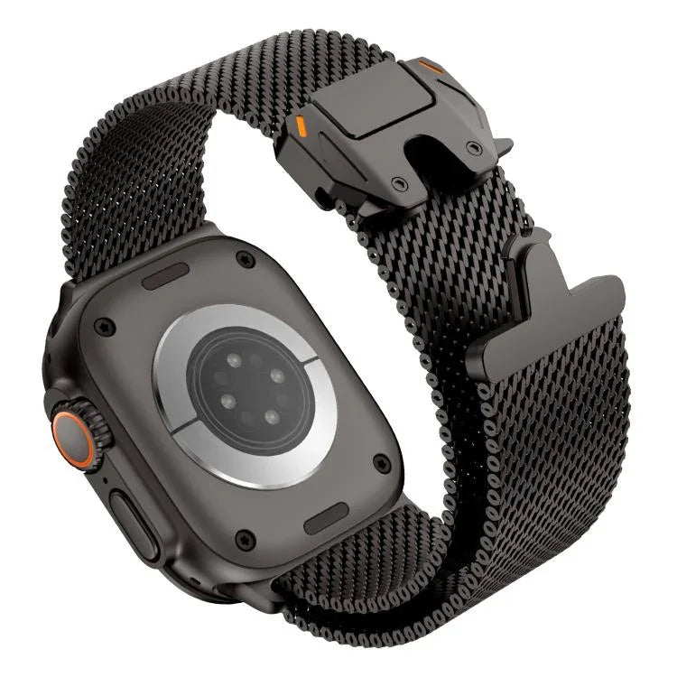 メタル留め具 粗いメッシュ ミラノステンレススチールウォッチバンド、Apple Watch 46mm / 49mm / 45mm / 44mm用