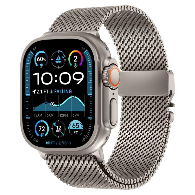 メタル留め具 粗いメッシュ ミラノステンレススチールウォッチバンド、Apple Watch 46mm / 49mm / 45mm / 44mm用