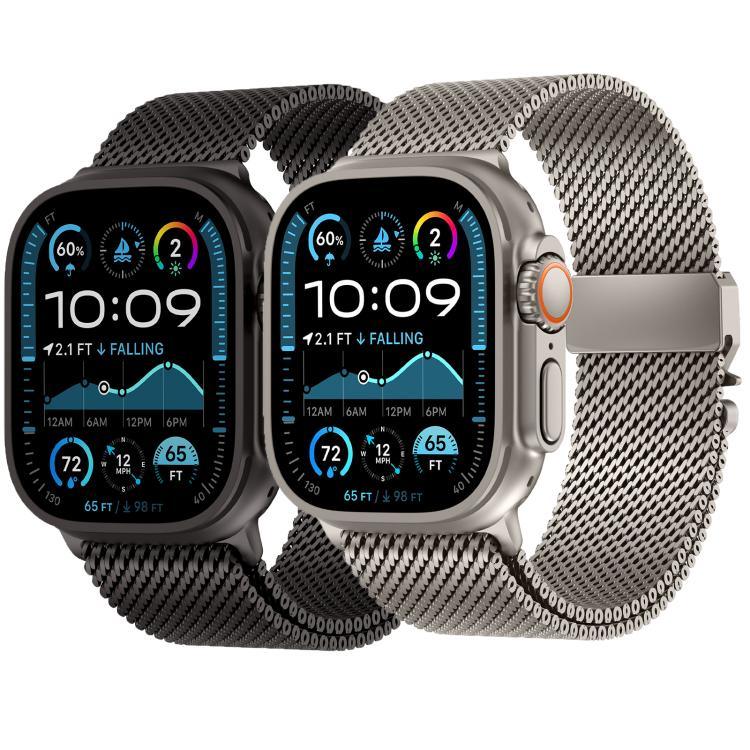 メタル留め具 粗いメッシュ ミラノステンレススチールウォッチバンド、Apple Watch 46mm / 49mm / 45mm / 44mm用