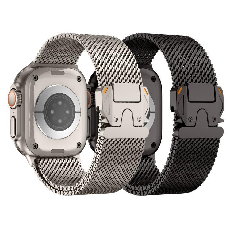 メタル留め具 粗いメッシュ ミラノステンレススチールウォッチバンド、Apple Watch 46mm / 49mm / 45mm / 44mm用