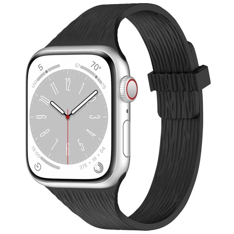 ウォーターウッドグレイン 小さなウエストマグネットシリコンウォッチバンド、Apple Watch 46mm / 49mm / 45mm / 44mm用、Apple Watch 42mm / 41mm / 40mm / 38mm用