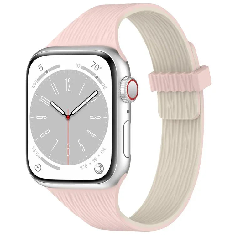 ウォーターウッドグレイン 小さなウエストマグネットシリコンウォッチバンド、Apple Watch 46mm / 49mm / 45mm / 44mm用、Apple Watch 42mm / 41mm / 40mm / 38mm用