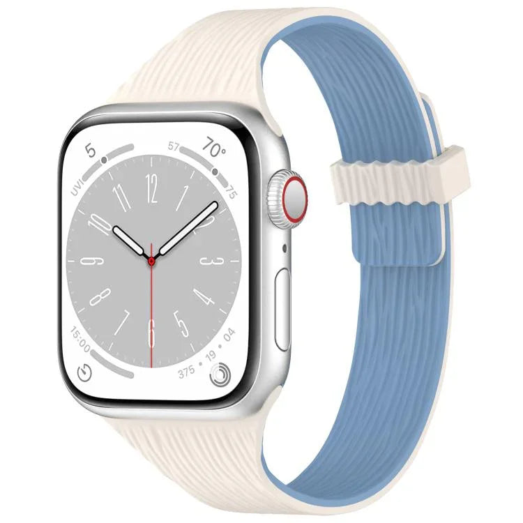ウォーターウッドグレイン 小さなウエストマグネットシリコンウォッチバンド、Apple Watch 46mm / 49mm / 45mm / 44mm用、Apple Watch 42mm / 41mm / 40mm / 38mm用