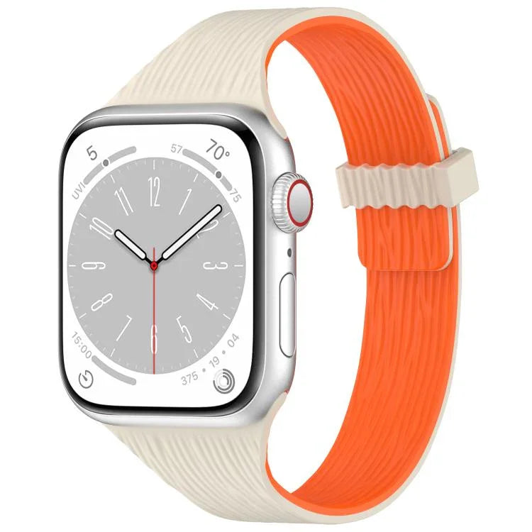ウォーターウッドグレイン 小さなウエストマグネットシリコンウォッチバンド、Apple Watch 46mm / 49mm / 45mm / 44mm用、Apple Watch 42mm / 41mm / 40mm / 38mm用