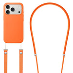 クロスボディ模造ナイロン磁気液体ポップアップアニメーション液体シリコンスマホケース、iPhone 17 Pro Max用、iPhone 17 Pro用、iPhone 17用