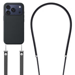 クロスボディ模造ナイロン磁気液体ポップアップアニメーション液体シリコンスマホケース、iPhone 17 Pro Max用、iPhone 17 Pro用、iPhone 17用